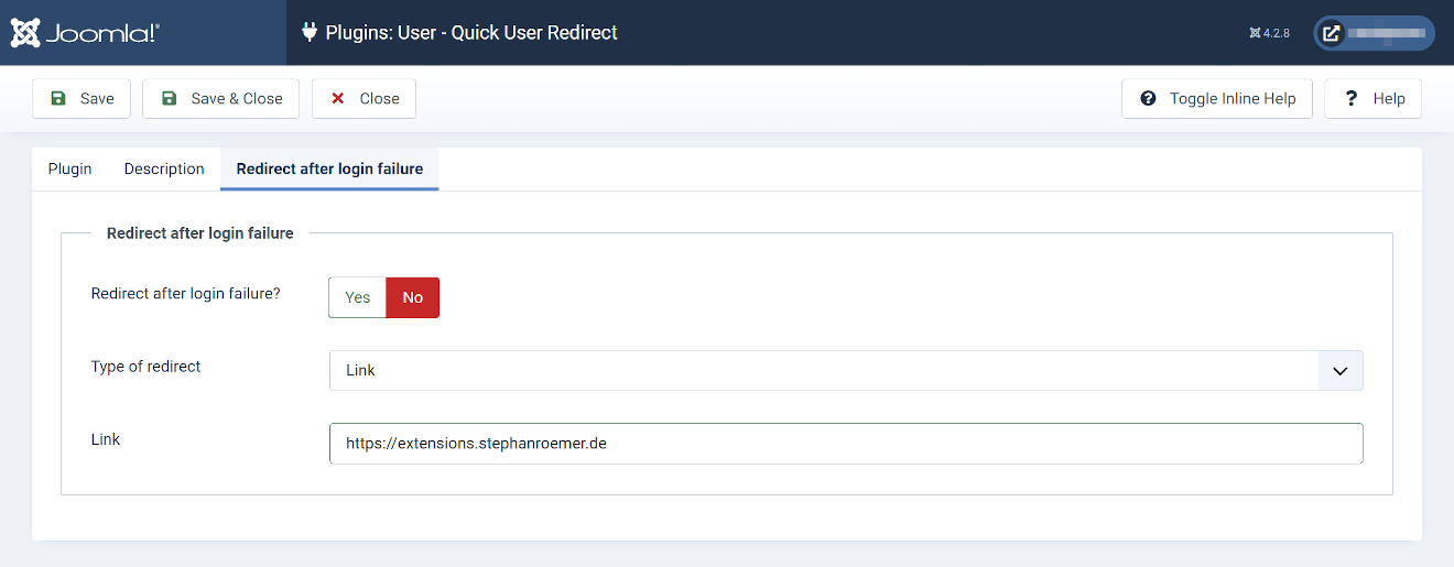 Quick User Redirect Pro - Settings