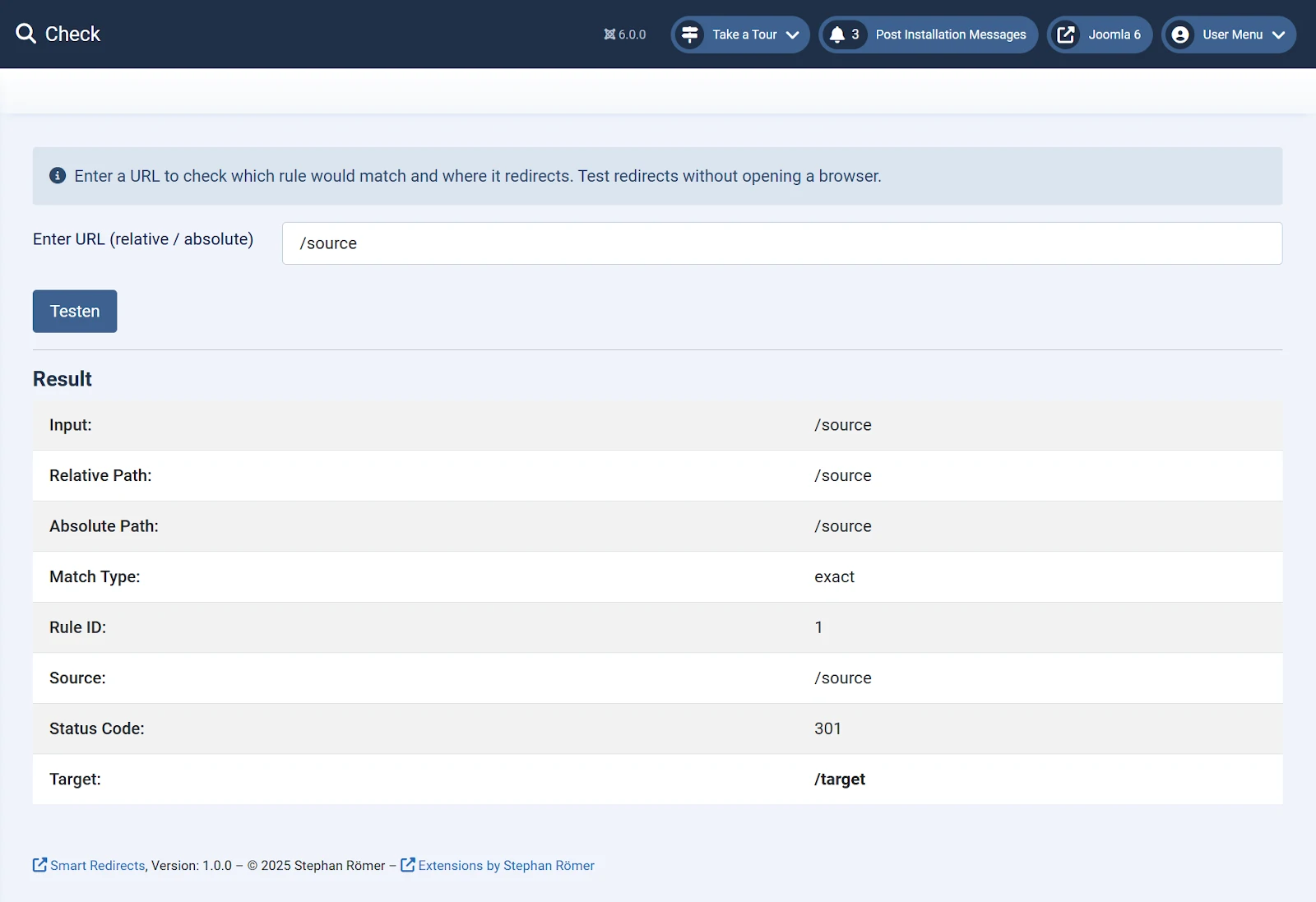 Überprüfen auf bereits bestehende Weiterleitungen