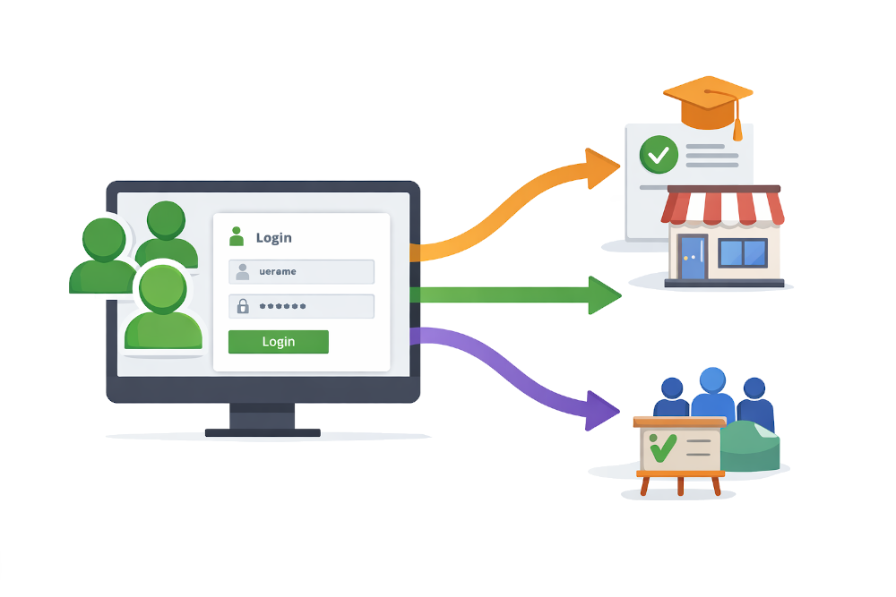 Benutzergruppen und Benutzer in Quick User Redirect auswählen