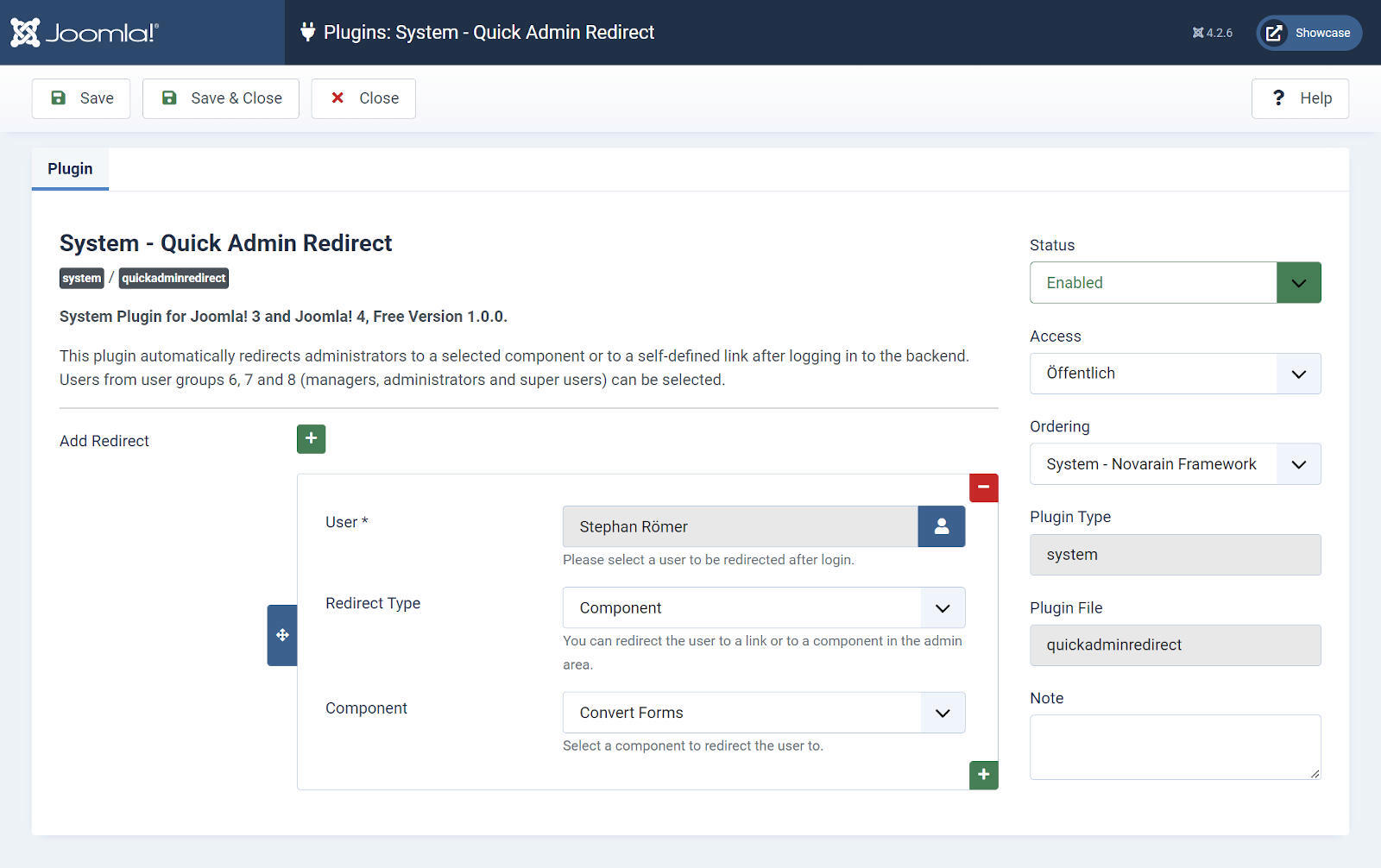 Quick Admin Redirect Plugin